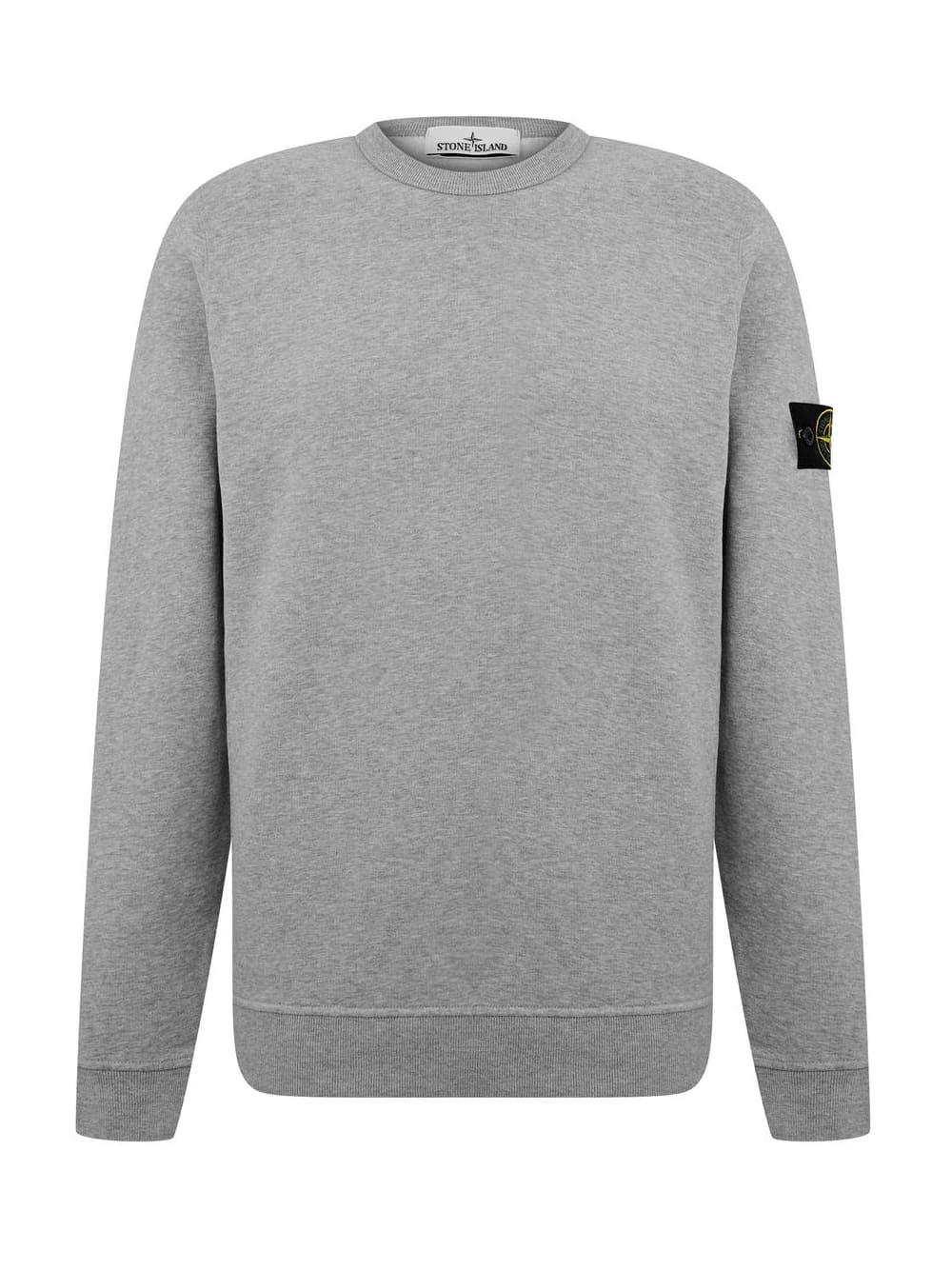 Stone Island Logo Patch Cotton Sweatshirt Grey