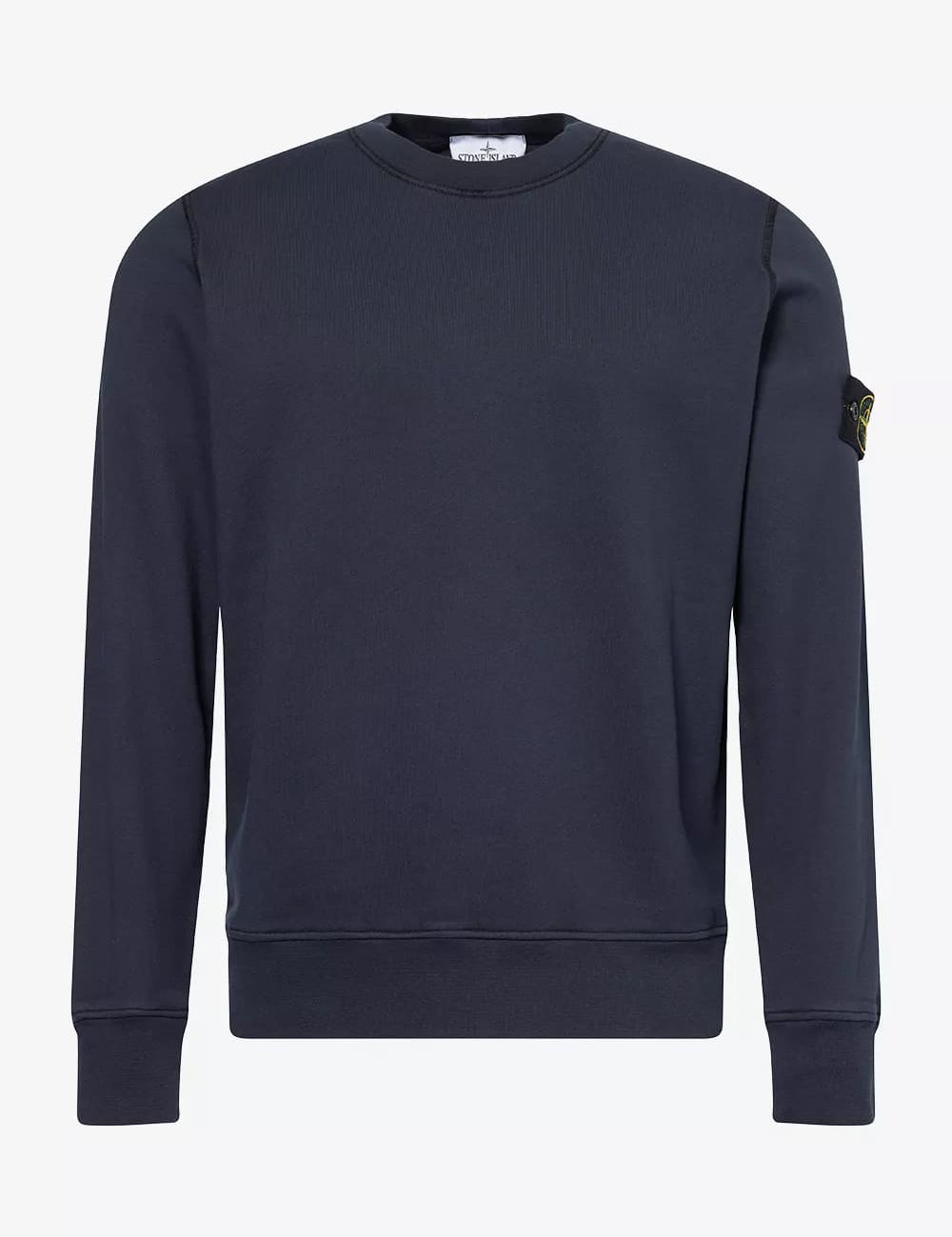 Stone Island Logo Patch Cotton Sweatshirt Navy