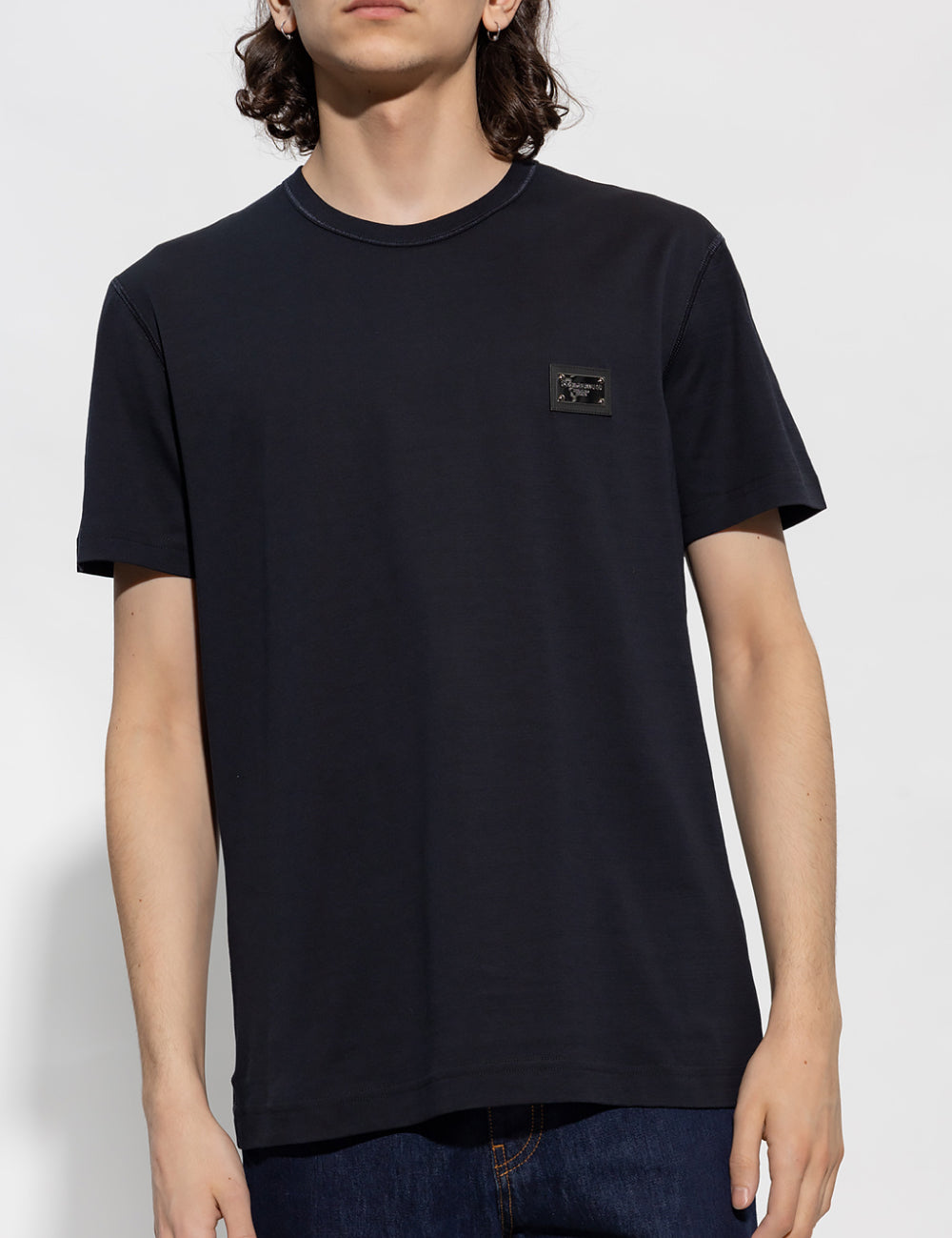 Dolce & Gabbana Plaque Logo T-Shirt Navy