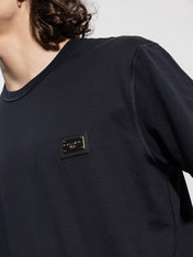 Dolce & Gabbana Plaque Logo T-Shirt Navy