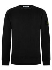 Stone Island Logo Patch Cotton Sweatshirt Black