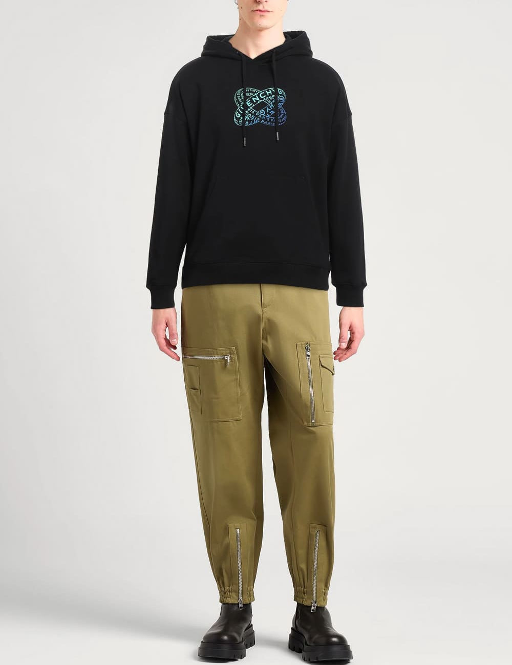 Givenchy Black Infinity Rings Logo Hoodie Black