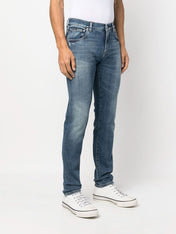 Dolce & Gabbana Logo Plaque Slim Fit Cotton Jeans