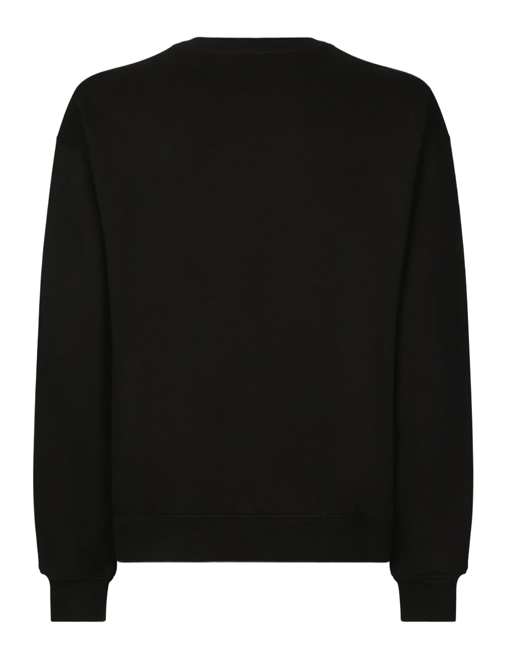 Dolce & Gabbana Logo Flock Cotton Sweatshirt Black