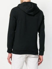 Fendi Felpa Logo-Trim Hooded Sweatshirt Black