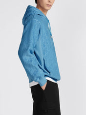 Dior Oblique Hooded Sweatshirt Terry Blue