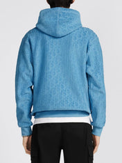 Dior Oblique Hooded Sweatshirt Terry Blue
