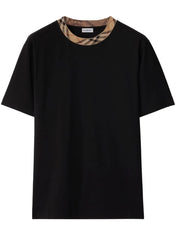 Burberry Check Trim Relaxed Fit Cotton T-Shirt Black