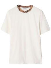 Burberry Check Trim Relaxed Fit Cotton T-Shirt White