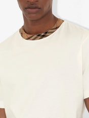 Burberry Check Trim Relaxed Fit Cotton T-Shirt White