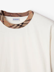 Burberry Check Trim Relaxed Fit Cotton T-Shirt White