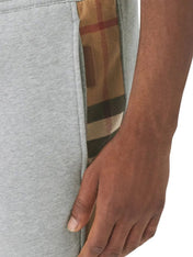 Burberry Check Panel Jogging Pants Camel Gray
