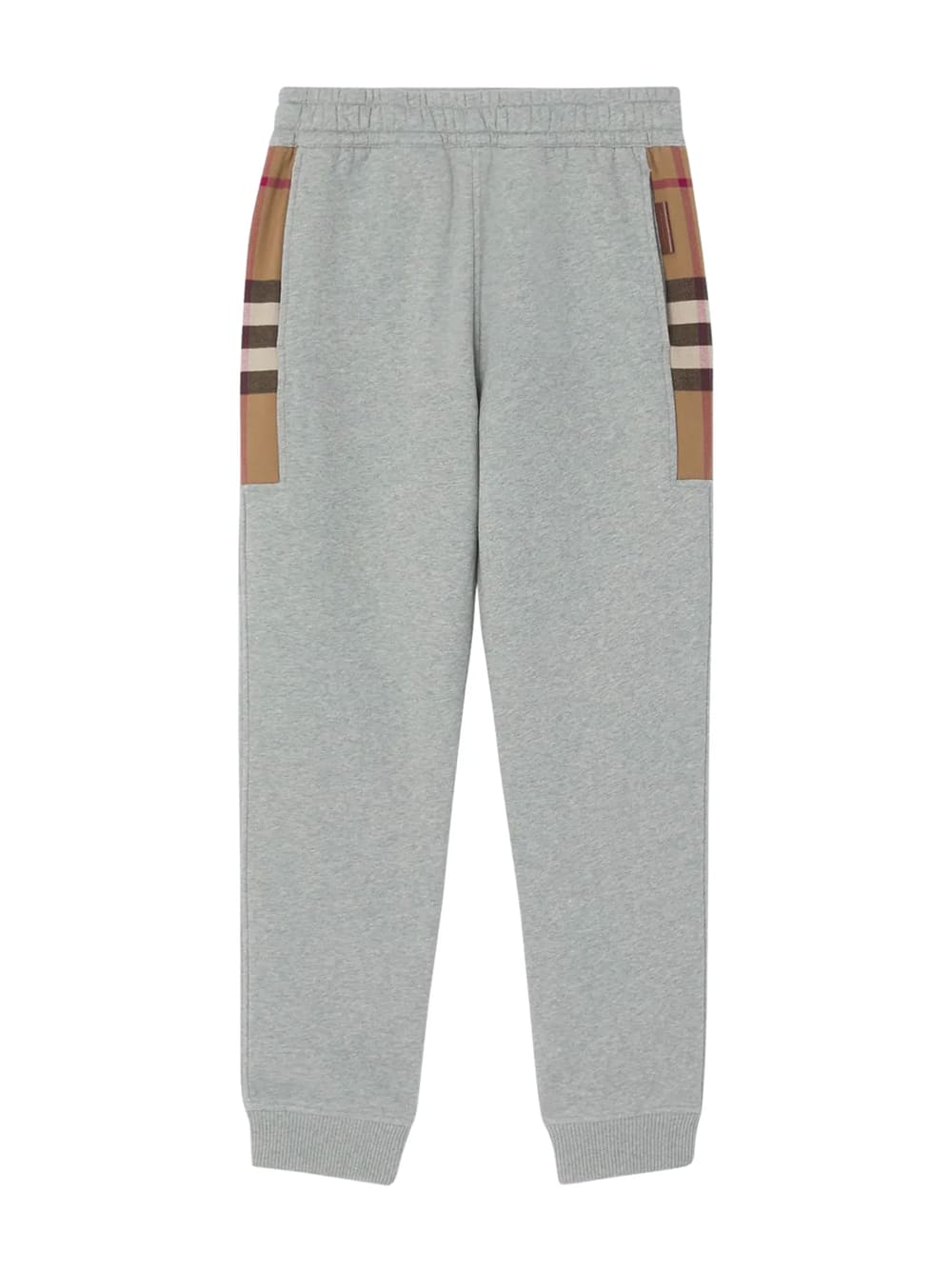 Burberry Check Panel Jogging Pants Camel Gray