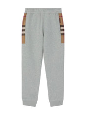 Burberry Check Panel Jogging Pants Camel Gray