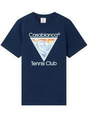 Casablanca Wave Ex Beach Tennis Club Icon T-Shirt Navy