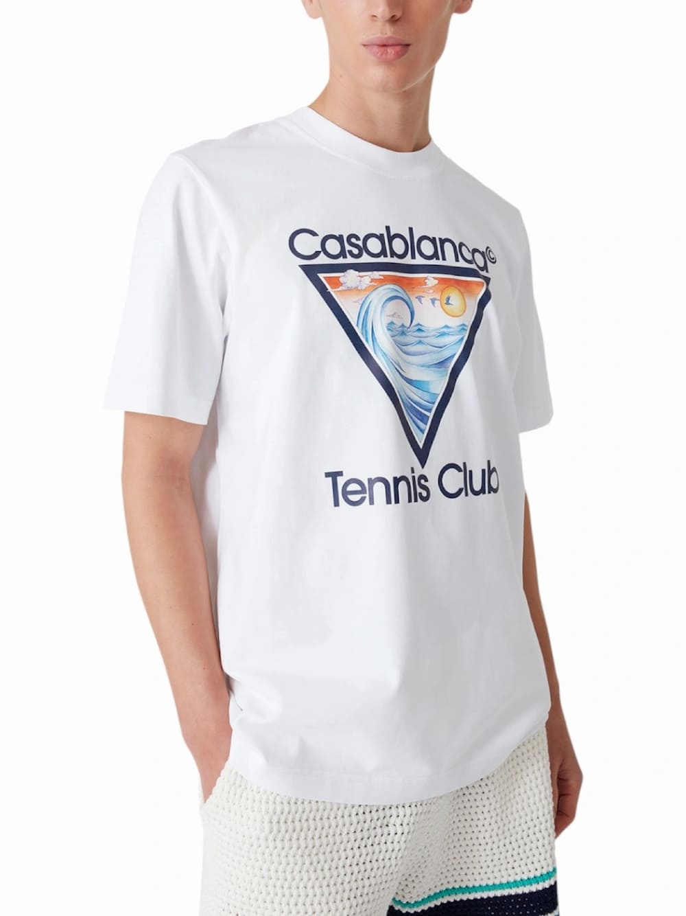 Casablanca Wave Ex Beach Tennis Club Icon T-Shirt White
