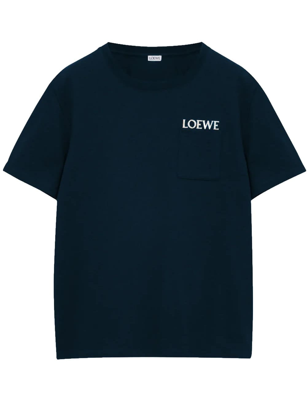 Loewe Pocket Embroidered Logo T-Shirt Navy