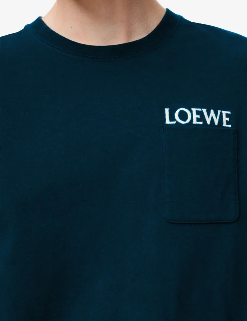 Loewe Pocket Embroidered Logo T-Shirt Navy