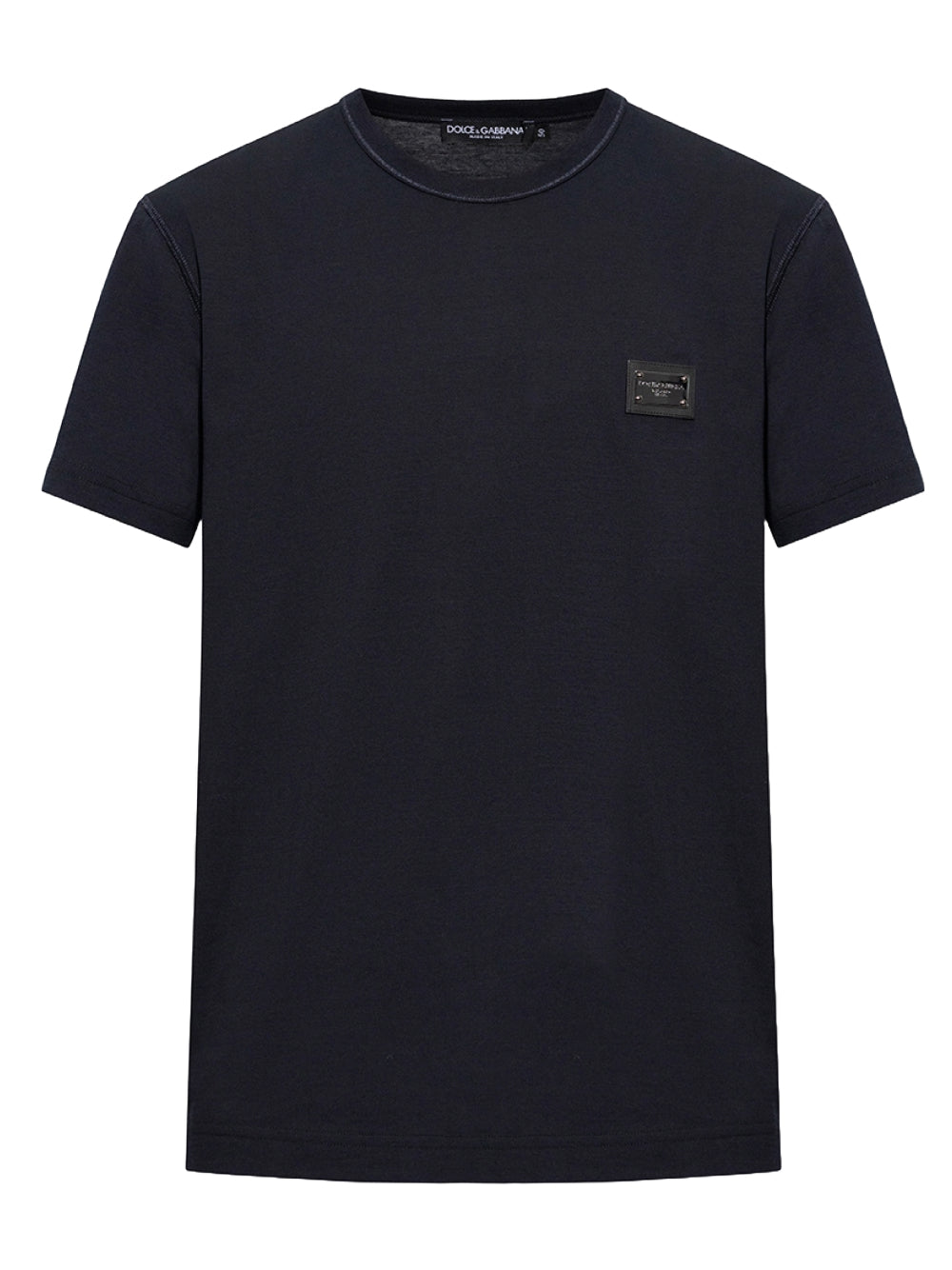 Dolce & Gabbana Plaque Logo T-Shirt Navy