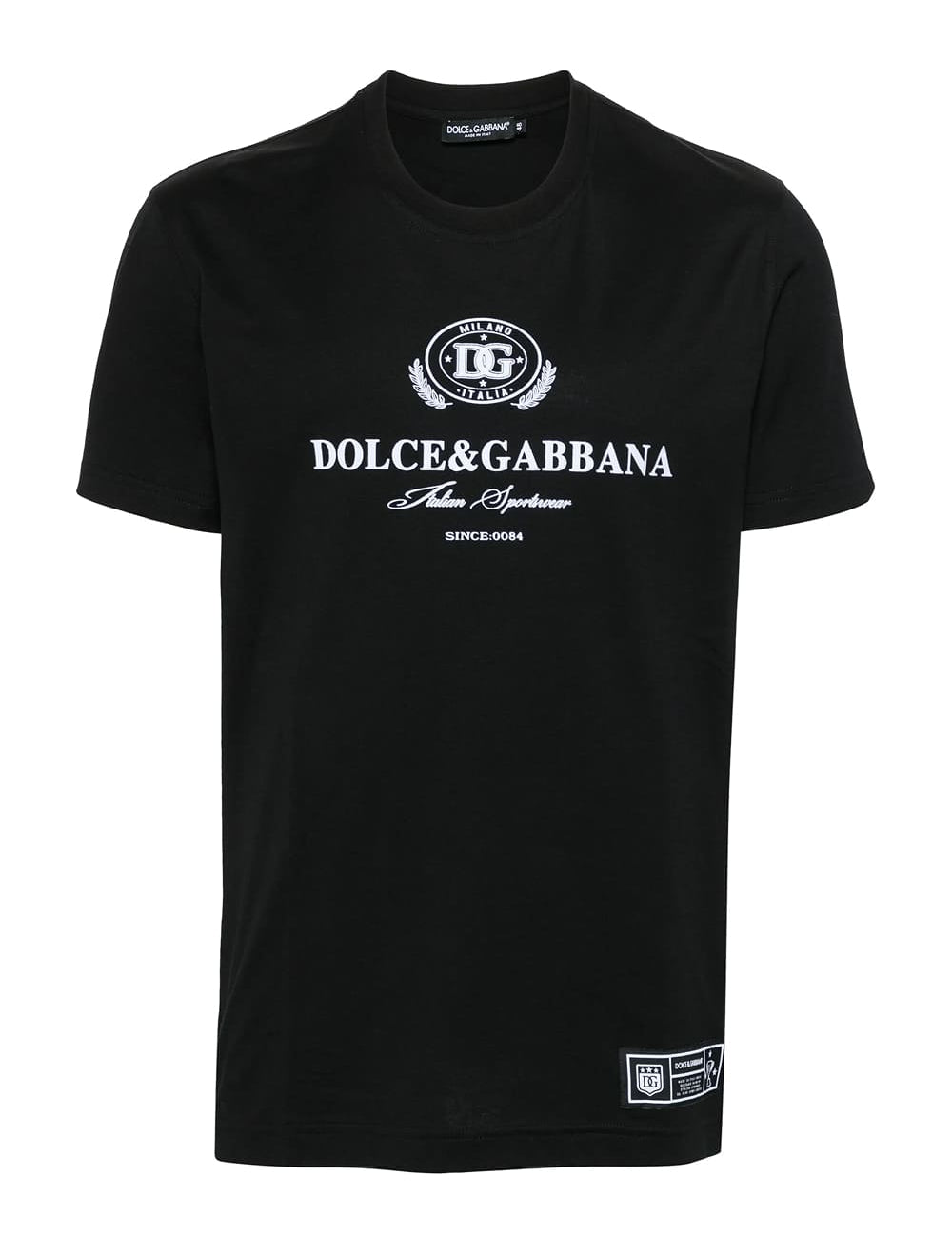 Dolce & Gabbana Italian Sportswear Logo-Print Cotton T-Shirt Black