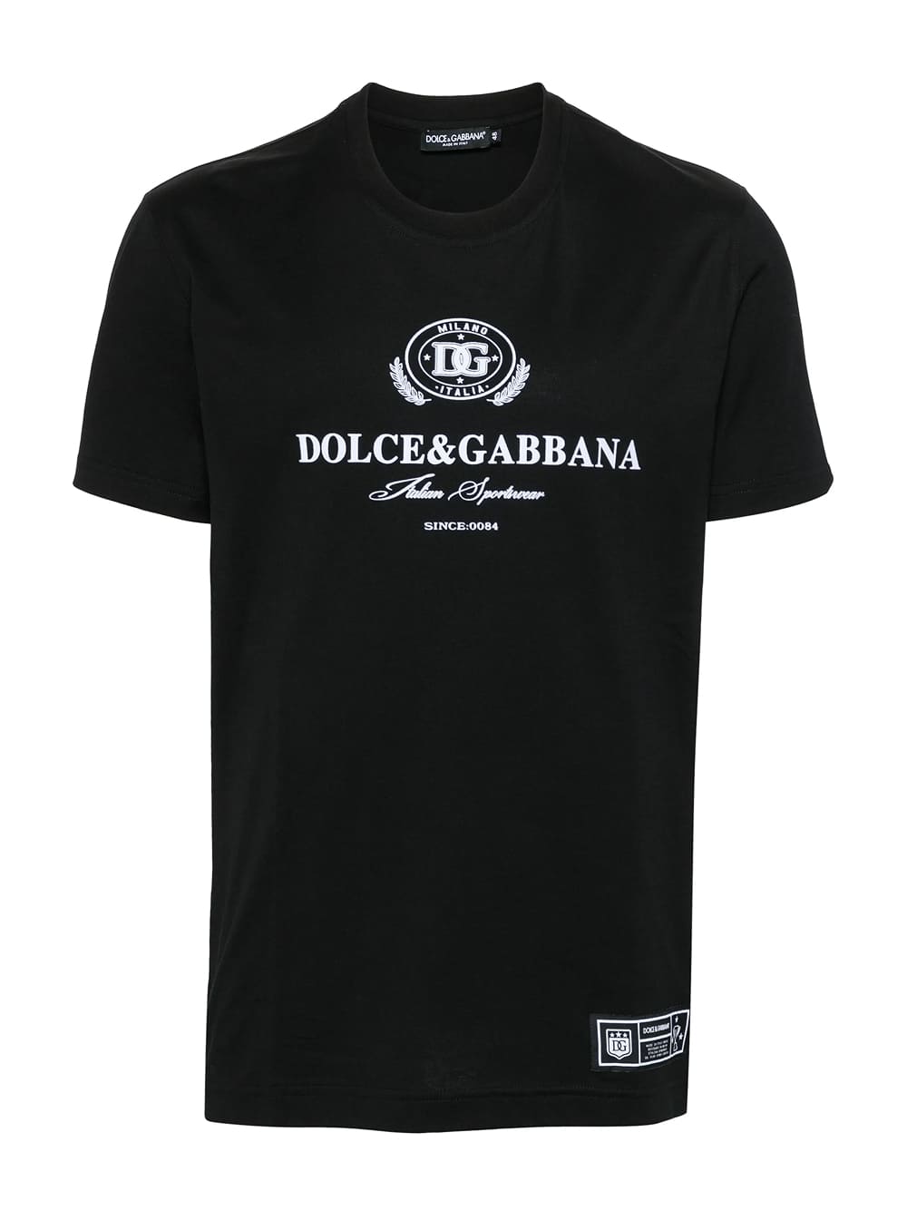 Dolce & Gabbana Italian Sportswear Logo-Print Cotton T-Shirt Black