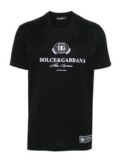 Dolce & Gabbana Italian Sportswear Logo-Print Cotton T-Shirt Black