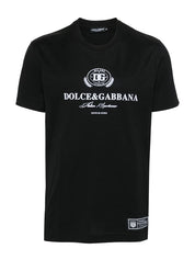 Dolce & Gabbana Italian Sportswear Logo-Print Cotton T-Shirt Black