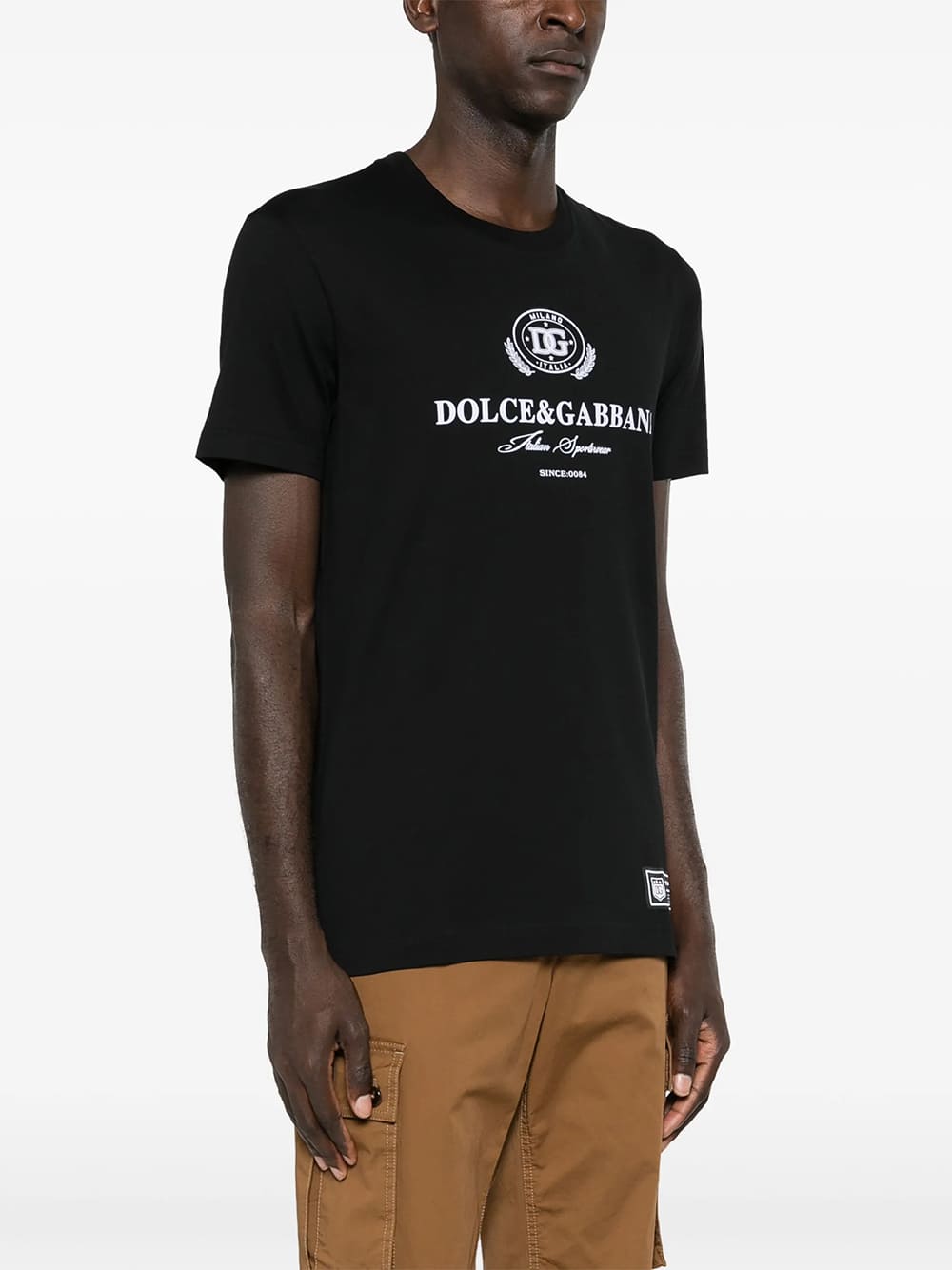 Dolce & Gabbana Italian Sportswear Logo-Print Cotton T-Shirt Black