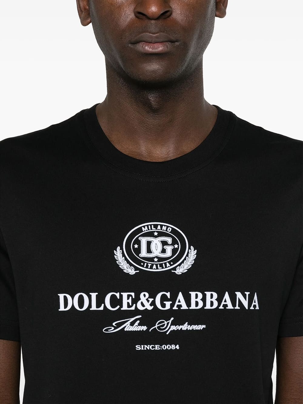 Dolce & Gabbana Italian Sportswear Logo-Print Cotton T-Shirt Black