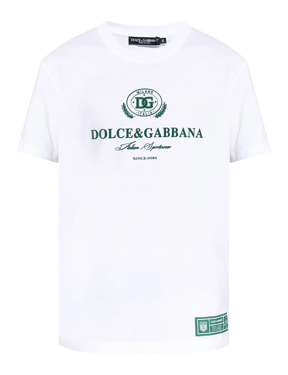 Dolce & Gabbana Italian Sportswear Logo-Print Cotton T-Shirt White
