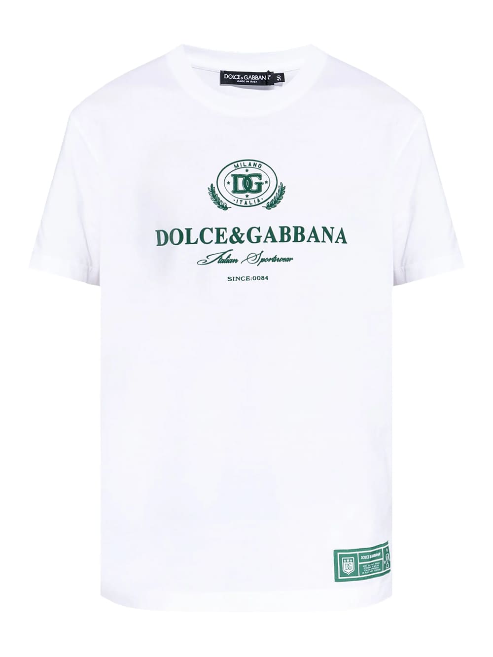 Dolce & Gabbana Italian Sportswear Logo-Print Cotton T-Shirt White