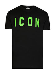 Dsquared2 Green Icon Logo Print T-Shirt Black