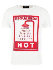 Dsquared2 Hot Shower Logo Print T-Shirt White