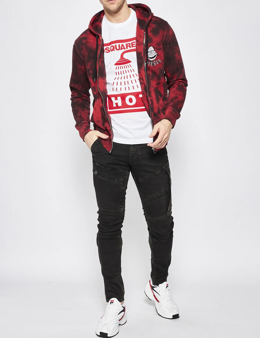 Dsquared2 Hot Shower Logo Print T-Shirt White