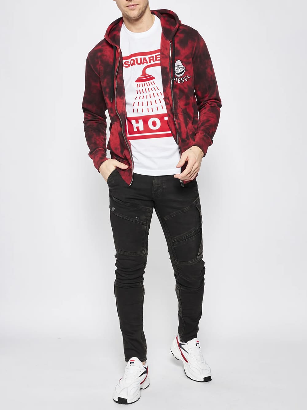 Dsquared2 Hot Shower Logo Print T-Shirt White