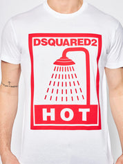 Dsquared2 Hot Shower Logo Print T-Shirt White