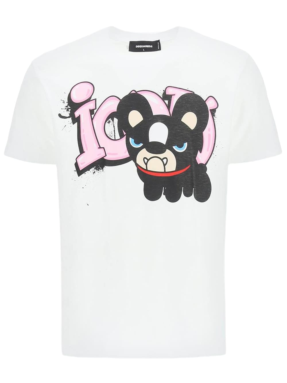 Dsquared2 Icon  Bulldog Logo Print T-Shirt White