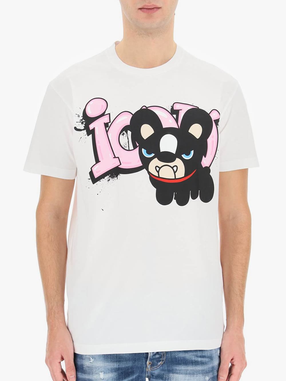 Dsquared2 Icon  Bulldog Logo Print T-Shirt White