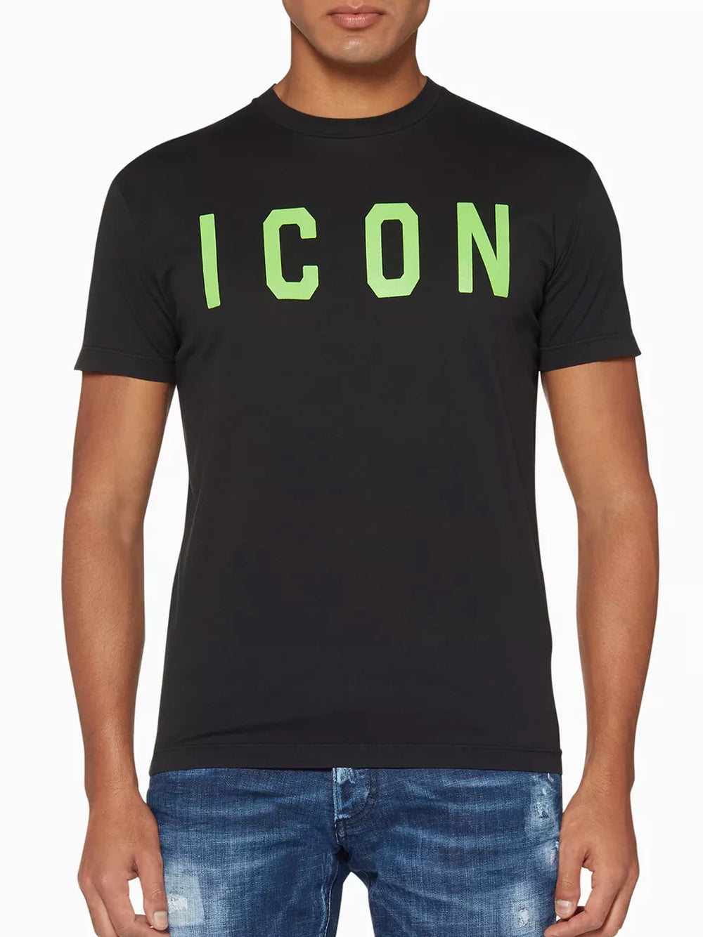 Dsquared2 Green Icon Logo Print T-Shirt Black