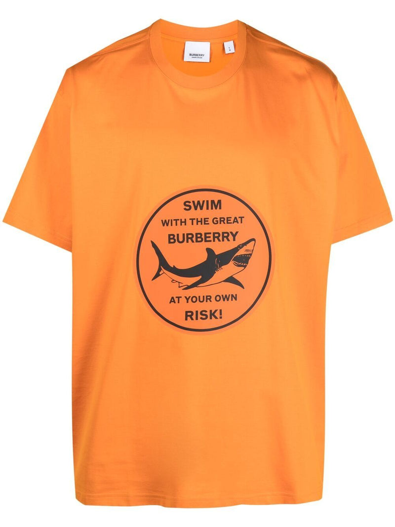 Burberry shark print t shirt orange