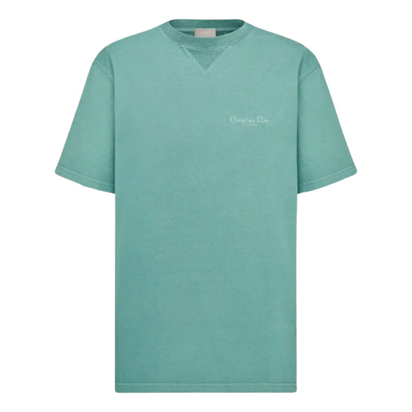 CHRISTIAN DIOR COUTURE EMBROIDERED T SHIRT TURQUOISE