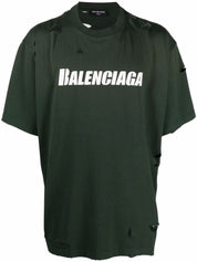 Balenciaga Distressed T-Shirt Green