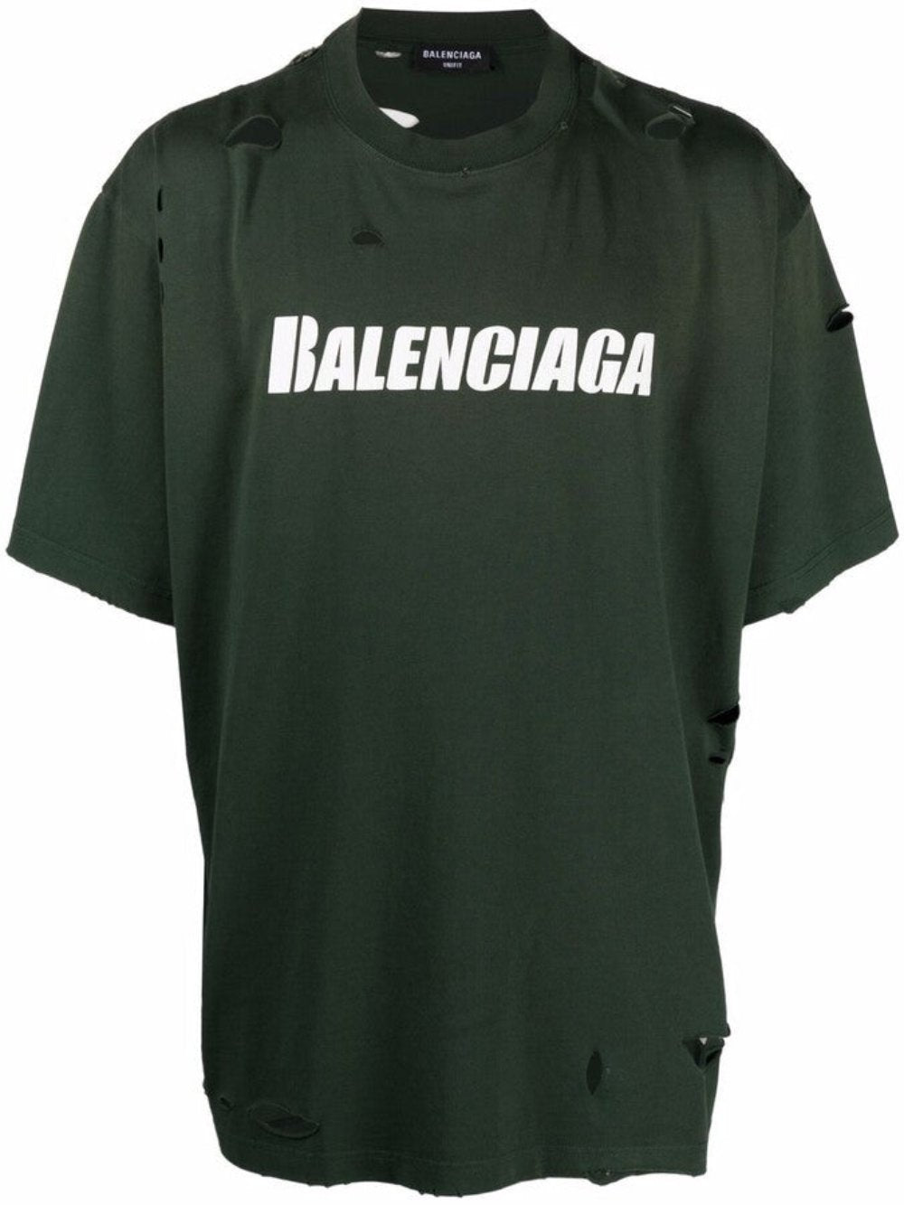 Balenciaga Distressed T-Shirt Green