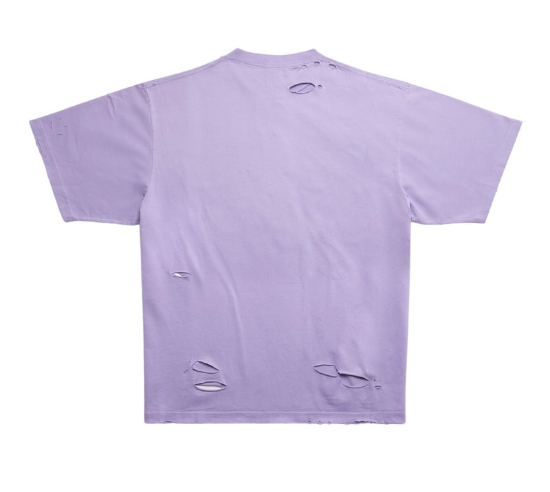 Balenciaga Oversized Purple t shirt ripped