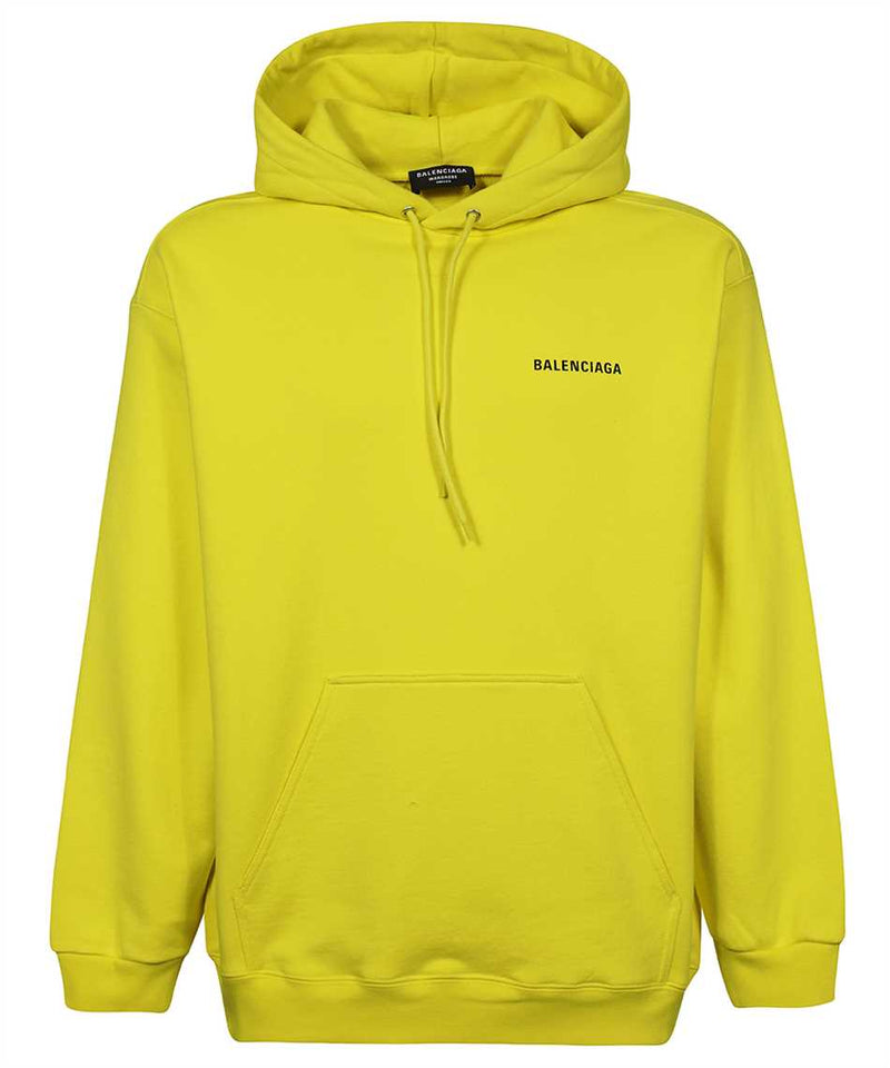 Balenciaga Yellow Logo Print Hoodie