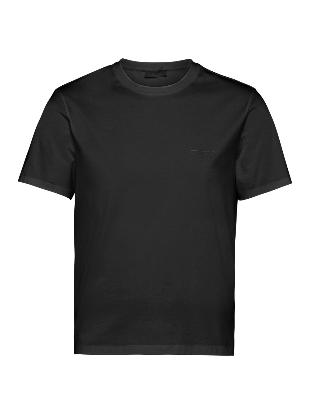 Prada Triangle Logo T-Shirt Stretch Cotton Black