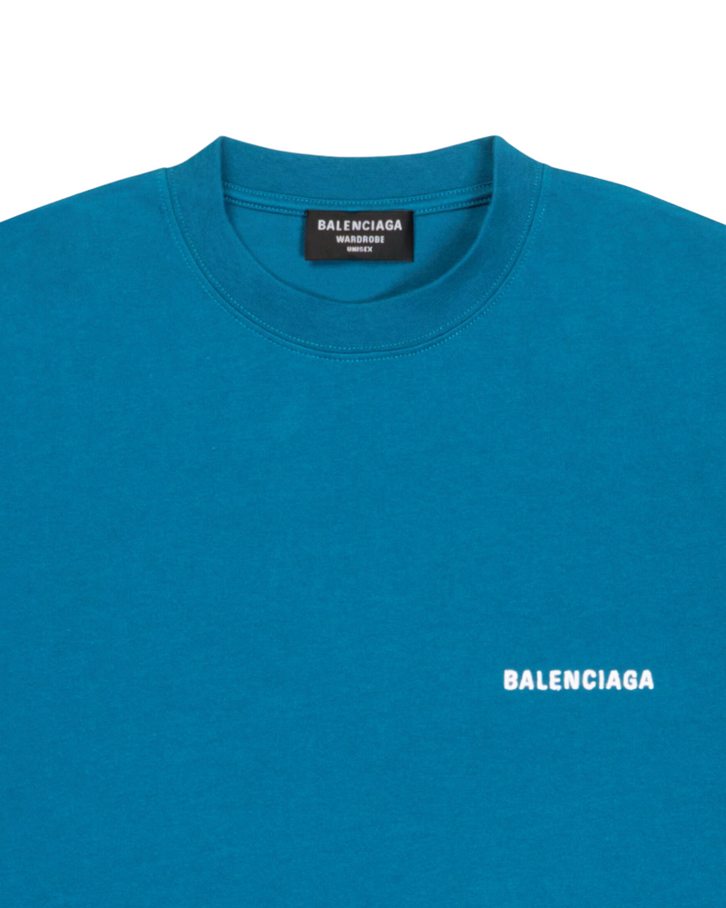 BALENCIAGA OVERSIZED T SHIRT INDIGO BLUE
